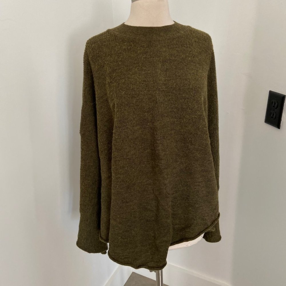 Moth Anthropologie Wool Blend Sweater Women's M Olive Green